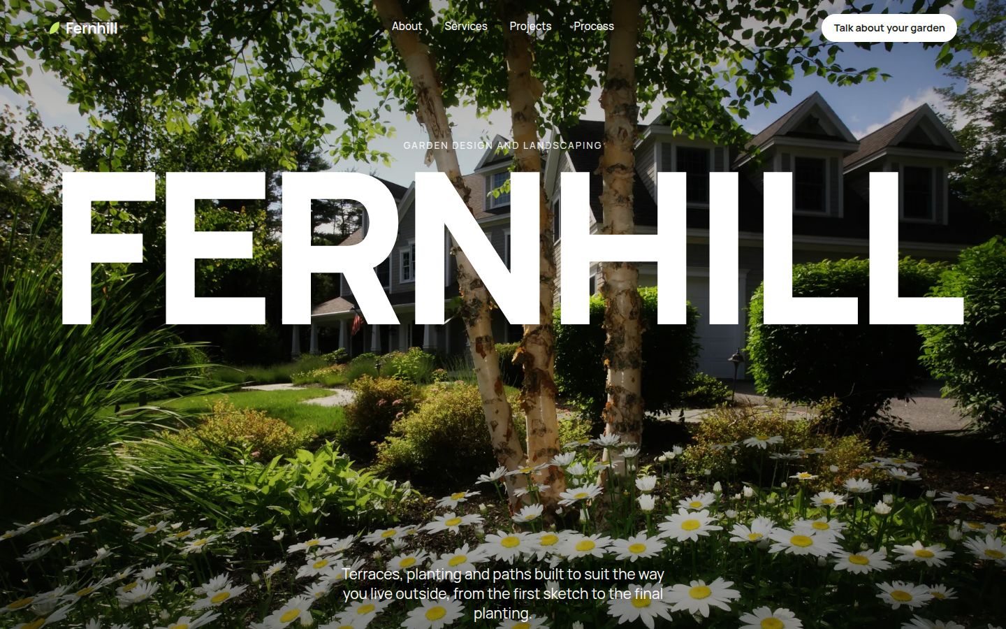Screenshot of the landscaping and garden design template